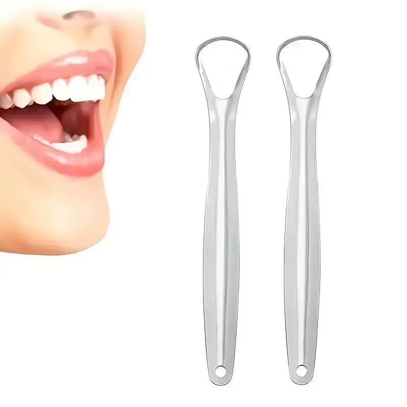 Stainless Steel Tongue 1Pc Scraper Tongue Coating Cleaner Tonguecoating Brush Cleaning Tongue Coating Removing Bad Breath Oralca