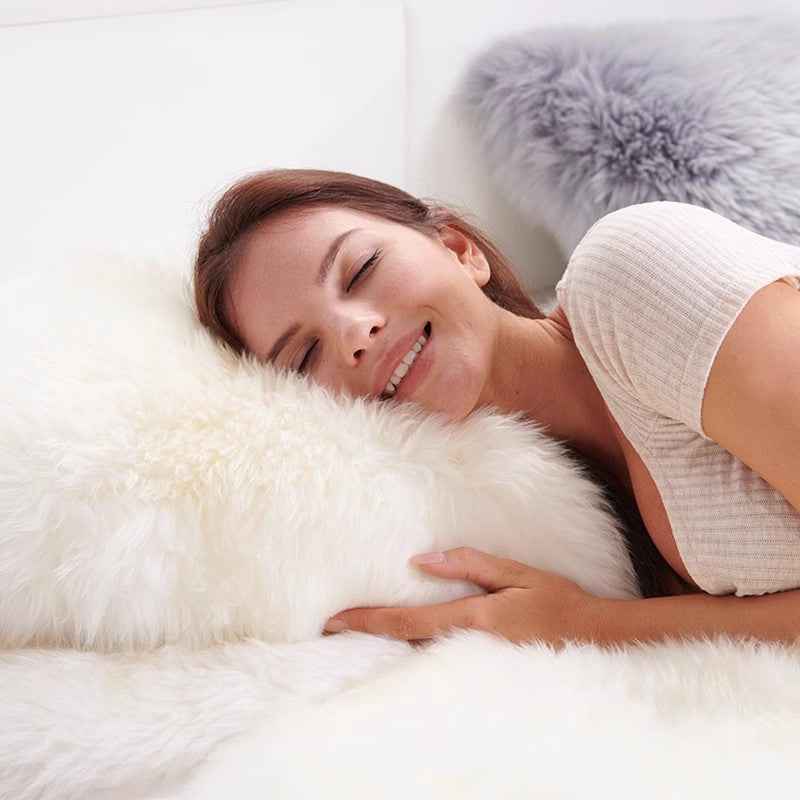 Natural New Zealand Sheepskin Rug 2x6 | Double Pelt | Thick Plush | Undyed & Formaldehyde-Free | Baby-Safe